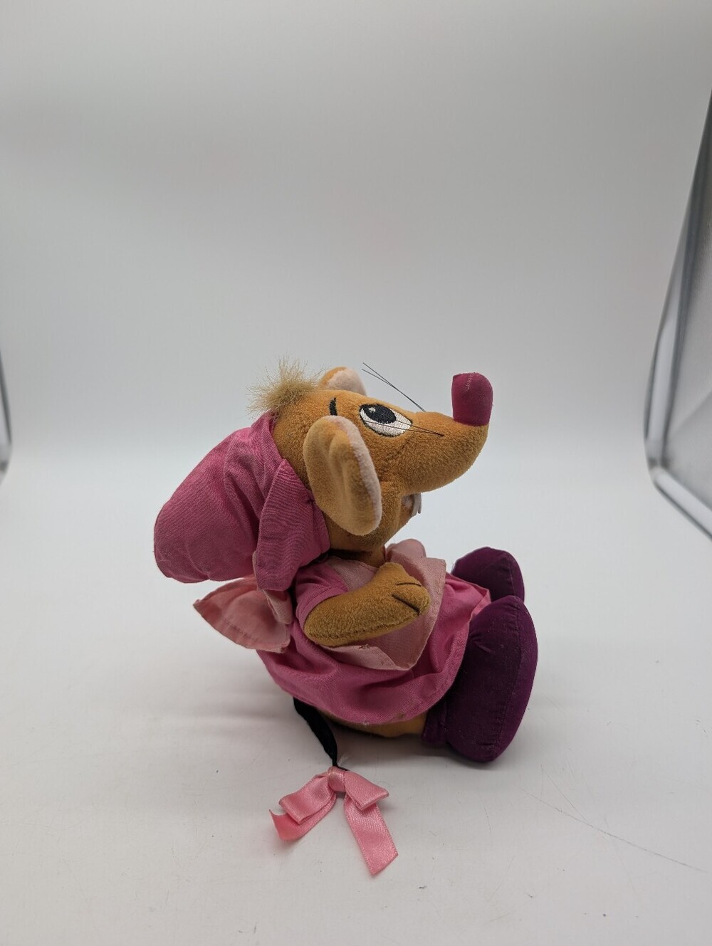 Vintage Disney Store Cinderella Perla Mouse Plush 7" Pink Dress 1990s - Picture 4 of 8